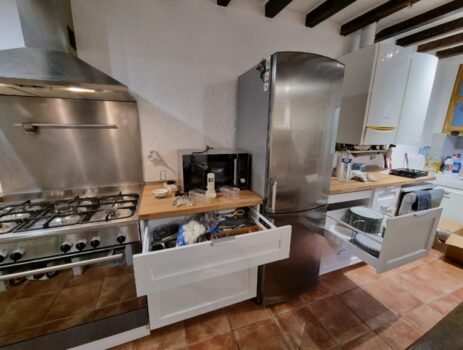 10 F CUISINE HIGHTECH PIANO GAZ 90 CHEMINEE TRADI